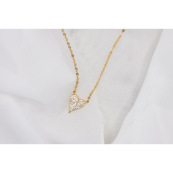 Pave Diamond Heart, Small Pave Heart Pendant - Picture 7 of 8